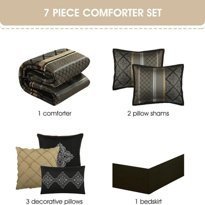 Ensemble de couette géométrique jacquard 7 pièces Nanshing Jensen