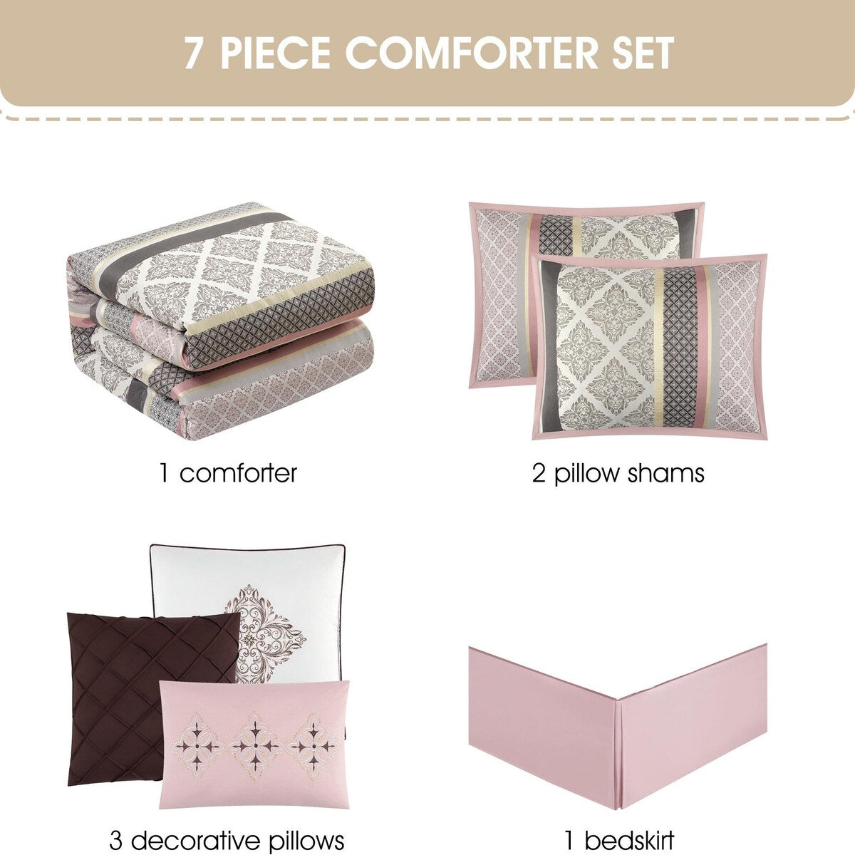 Ensemble de couette géométrique jacquard 7 pièces Nanshing Jensen