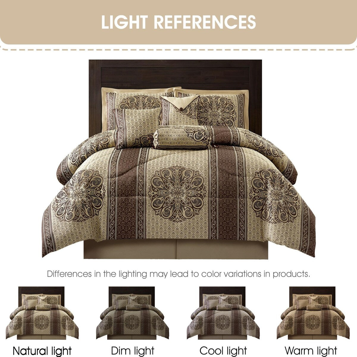 Ensemble de couette élégant à médaillon Nanshing Prince 7 pièces