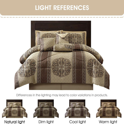 Ensemble de couette élégant à médaillon Nanshing Prince 7 pièces