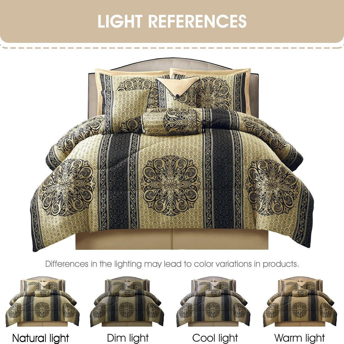 Ensemble de couette élégant à médaillon Nanshing Prince 7 pièces