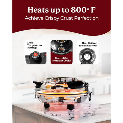 Four à pizza électrique d'intérieur/extérieur Granitestone Piezano avec pierre en céramique