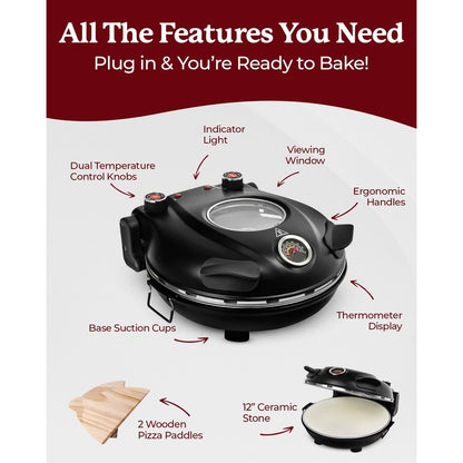 Four à pizza électrique d'intérieur/extérieur Granitestone Piezano avec pierre en céramique
