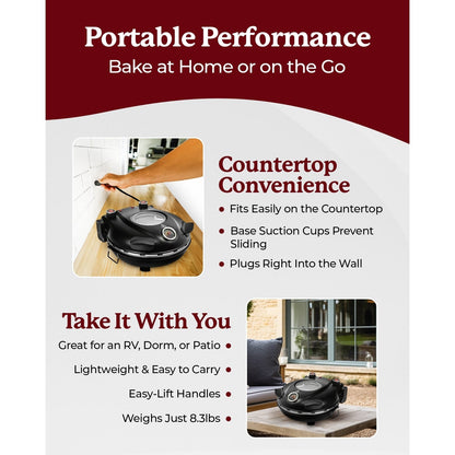 Four à pizza électrique d'intérieur/extérieur Granitestone Piezano avec pierre en céramique