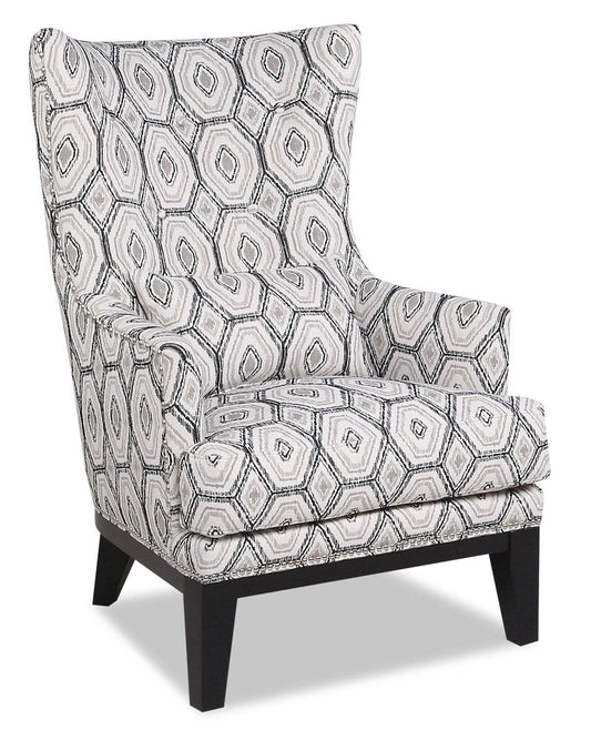 Haden 30 Fabric Accent Chair with Wood Base and Nailhead Trim - Onyx Multicolour | Fauteuil d’appoint Haden de 30 po en tissu avec base en bois et bordure de clous décoratifs - onyx multicolore