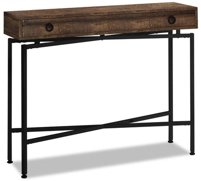 Harper 42,5 Sofa Table with Drawer - Brown Reclaimed Wood-Look|Table de salon Harper de 42,5 po avec tiroir - apparence bois recyclé brun