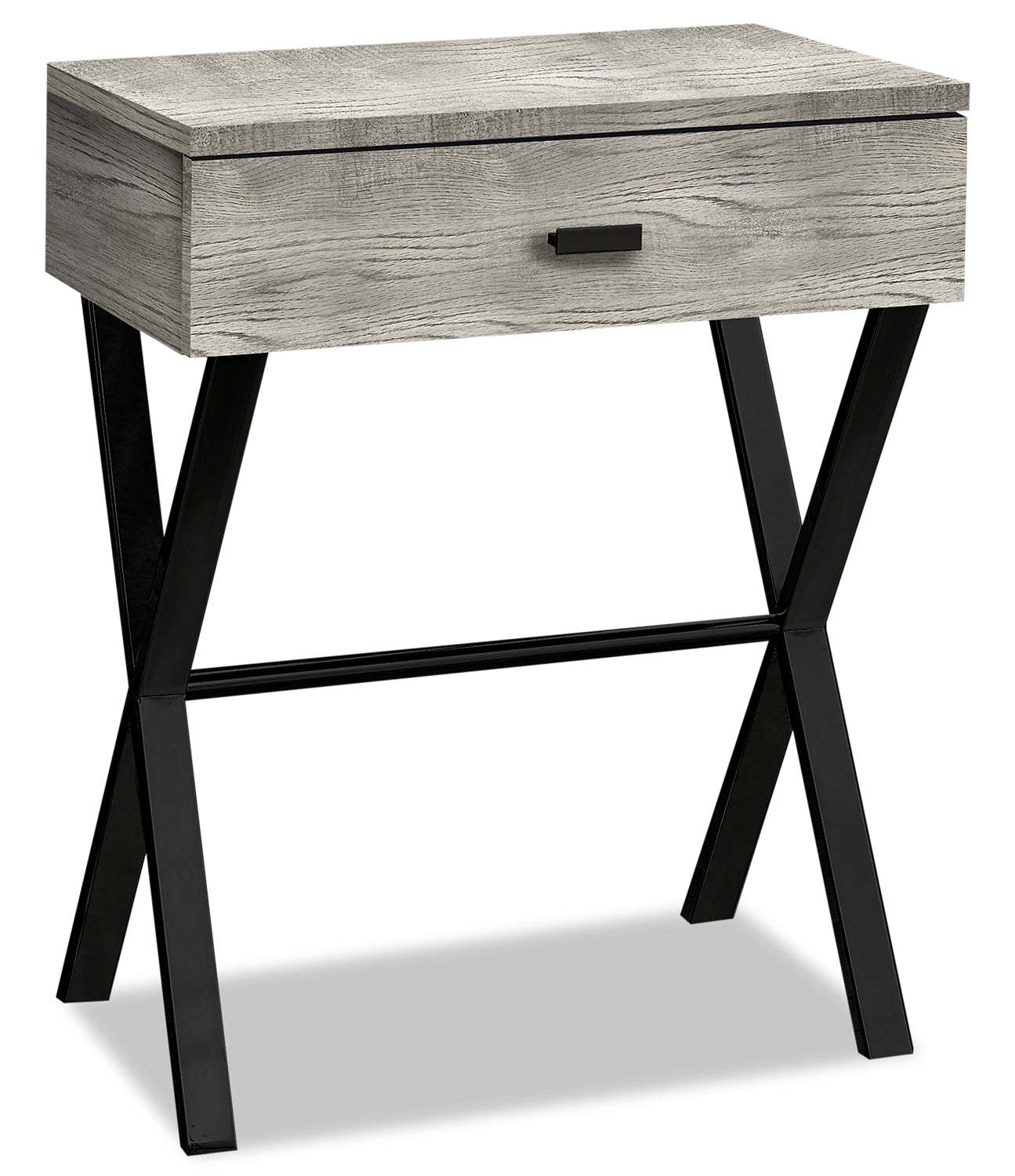 Harper 18.25 Accent Table with Drawer - Grey Reclaimed Wood-Look|Table d'appoint Harper de 18,25 po avec tiroir - apparence bois recyclé brun