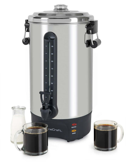 Cafetière Homecraft avec urne à café de 100 tasses et distributeur de boissons chaudes - HCCU100SS