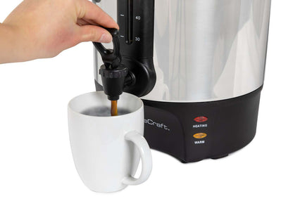 Cafetière Homecraft avec urne à café de 100 tasses et distributeur de boissons chaudes - HCCU100SS