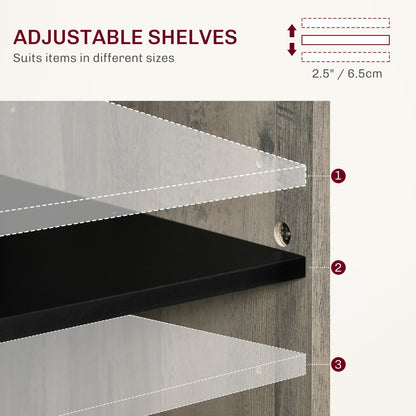 Buffet/meuble de rangement style porte de grange HOMCOM 32, idéal pour le salon ou l'entrée.