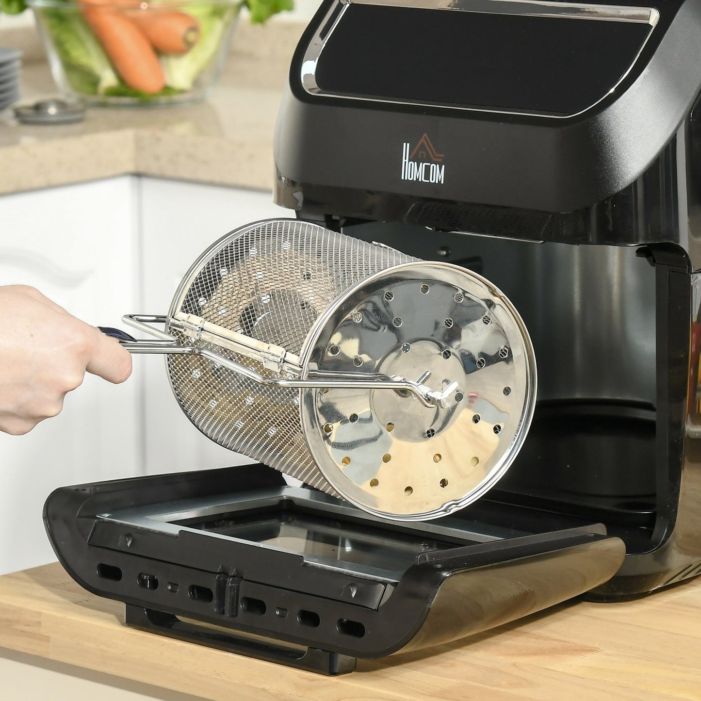 Four à air chaud HOMCOM grand format familial, idéal pour cuisiner sur le plan de travail - 31,75 x 33,7 cm x 36,9 cm