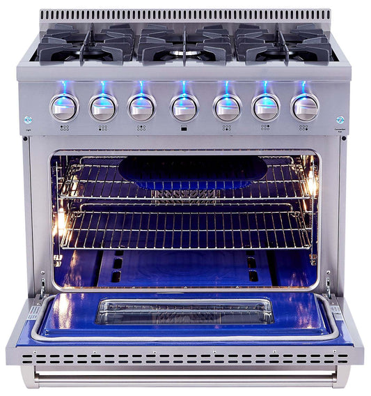 Thor Kitchen 5,2 pi³ Cuisinière hybride amovible - HRD3606U-SS|Cuisinière hybride amovible Thor Kitchen de 5,2 pi³ - HRD3606U-SS|HRD3606S