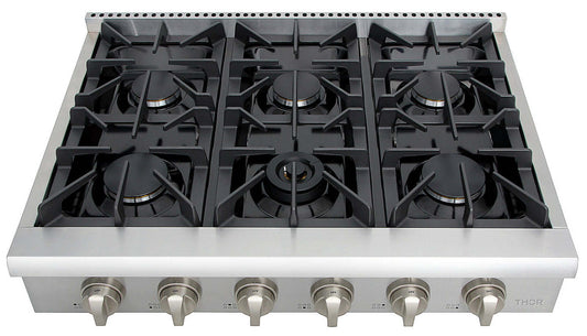 Thor Kitchen 36 Gas Range Top - HRT3618U-SS|Dessus de cuisinière à gaz de 36 po Thor Kitchen - HRT3618U-SS|HRT3618S