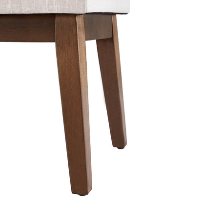 Banc d'entrée rembourré en tissu, banc de chambre pour bout de lit beige, bois massif 44 pouces