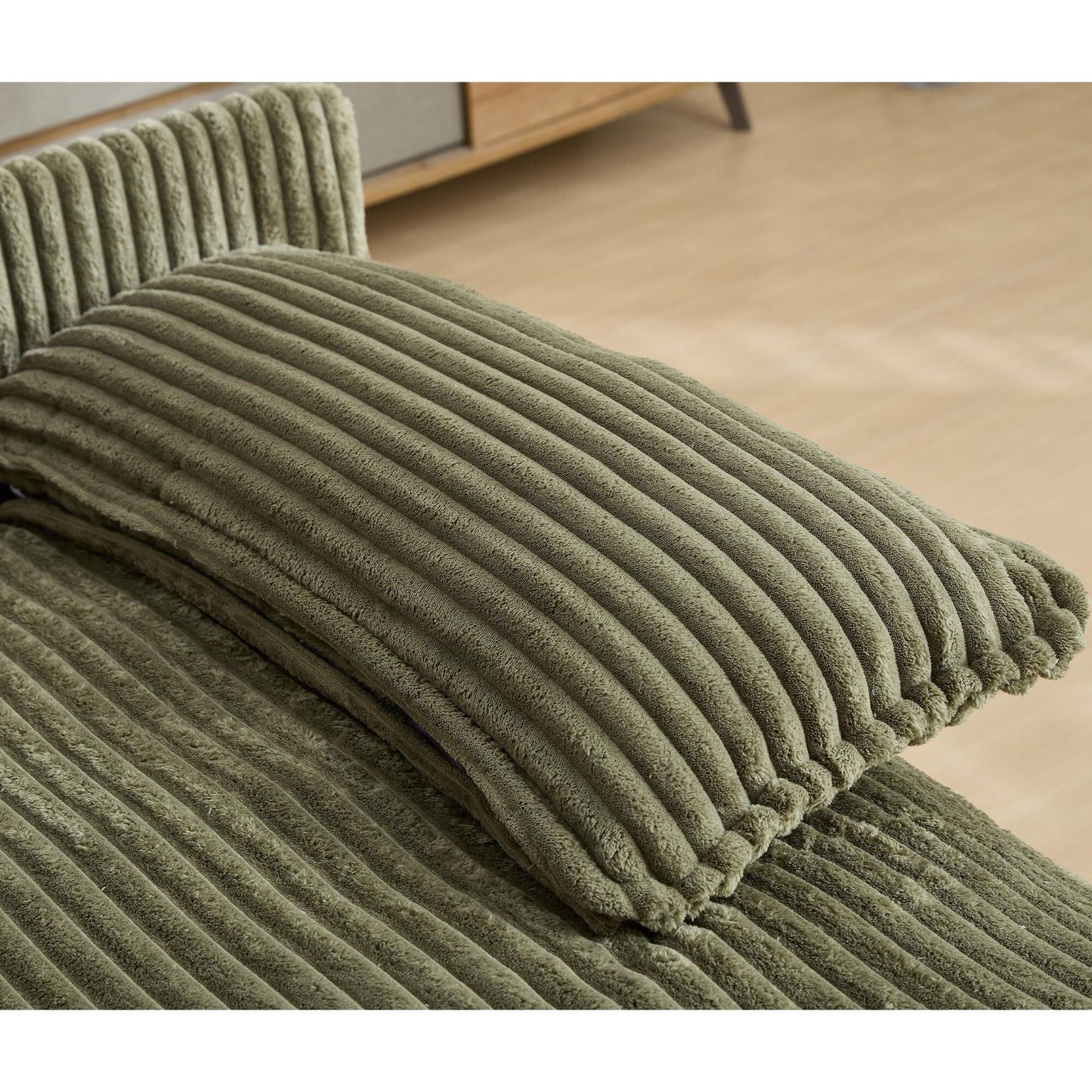 Canapé-lit Harmonia 109 W surdimensionné en velours côtelé, siège profond, double chaise longue avec 4 oreillers