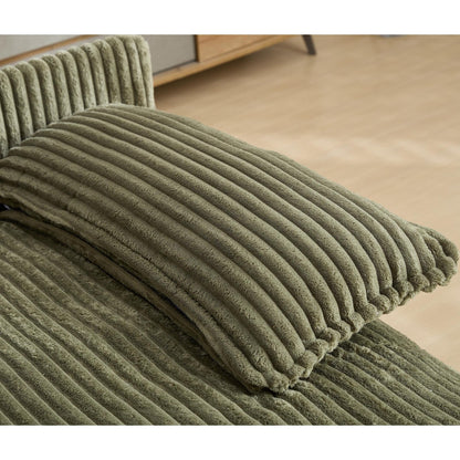 Canapé-lit Harmonia 109 W surdimensionné en velours côtelé, siège profond, double chaise longue avec 4 oreillers