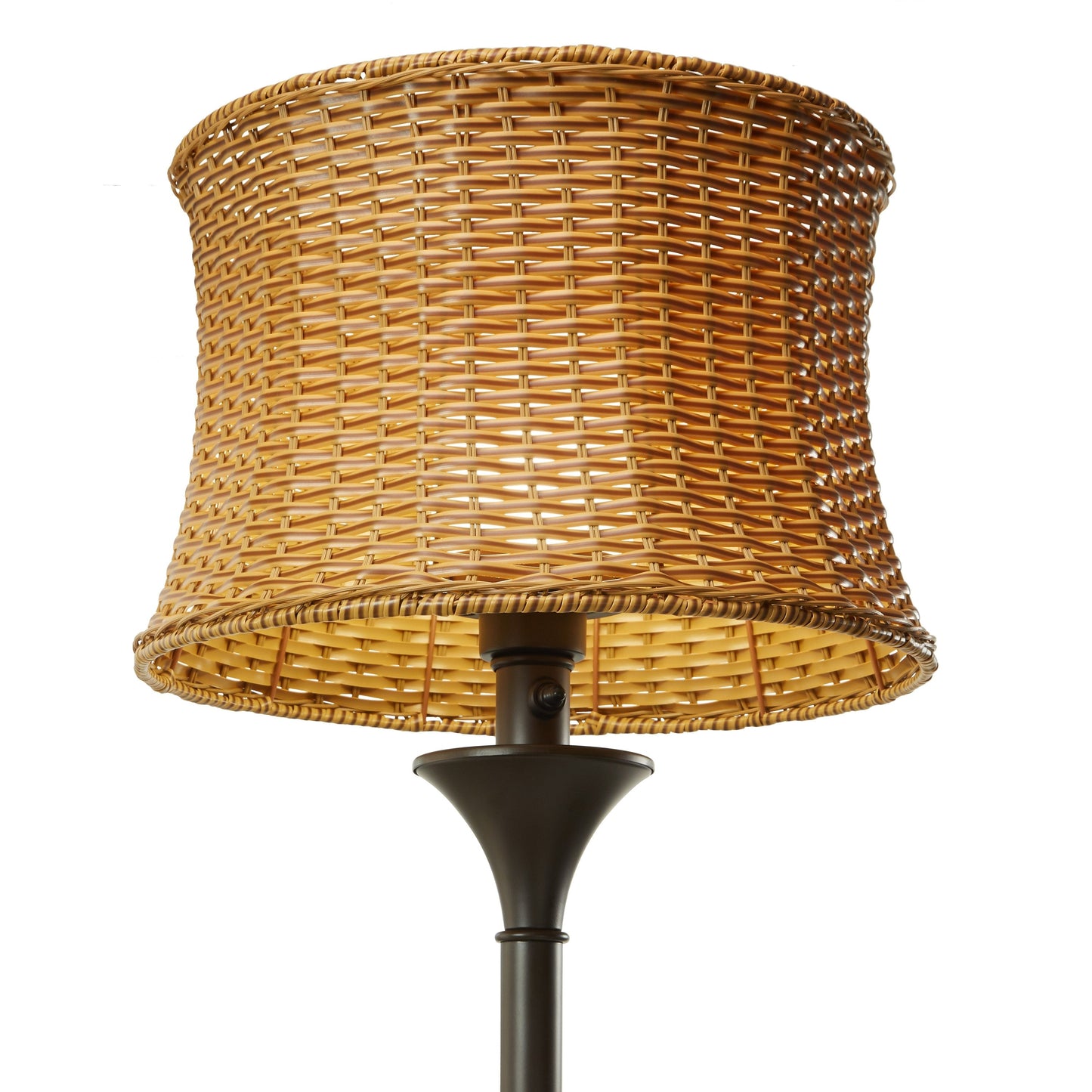 Lampadaire d'extérieur et d'intérieur Havenside Home Pocologan 151 cm (59,5 pouces) en osier tressé - 41,3 cm (16,25 pouces) L x 41,3 cm (16,25 pouces) l x 151,1 cm (59,5 pouces) H