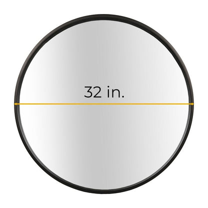 Miroir mural rond classique de style ferme avec cadre en bois