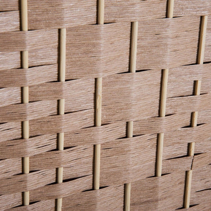Paravent HomCom en osier tressé à six panneaux de 1,83 m de haut - Bois blond naturel