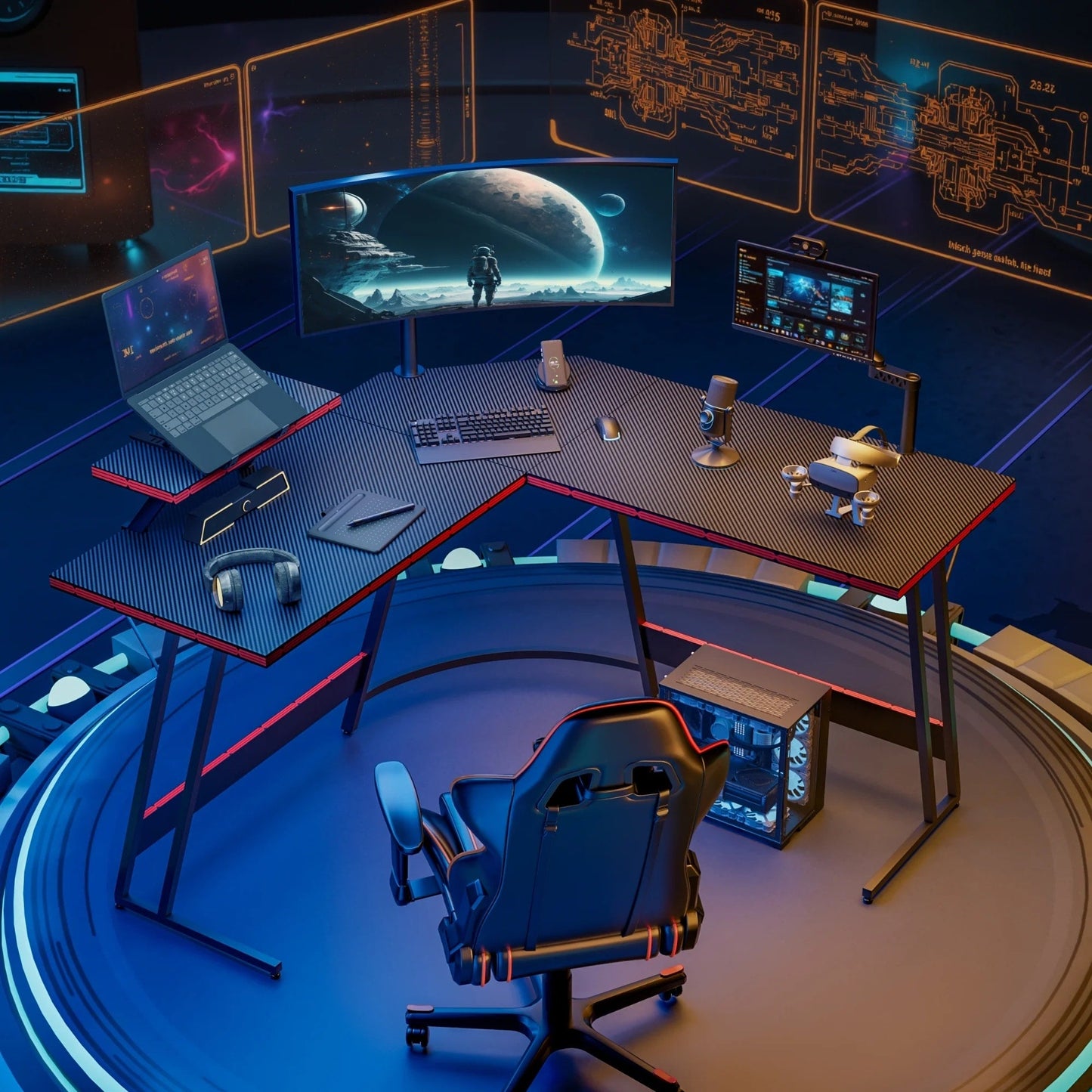 Bureau d'angle Homall en forme de L pour ordinateur, bureau d'écriture