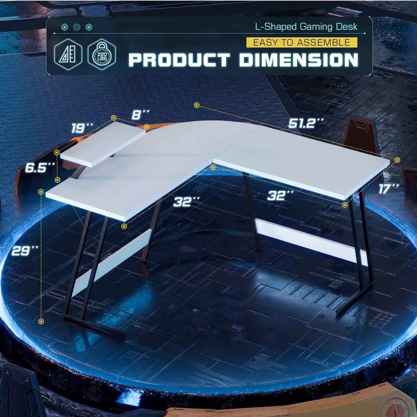 Bureau d'angle Homall en forme de L pour ordinateur, bureau d'écriture