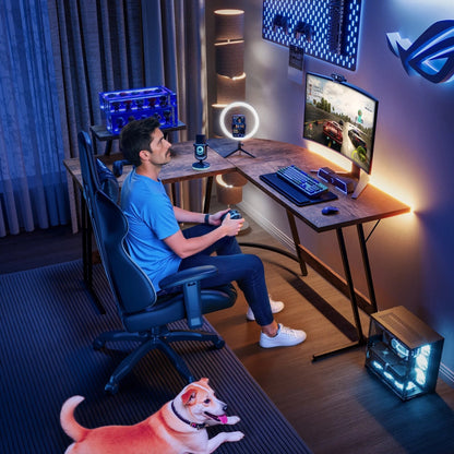 Bureau d'angle Homall en forme de L pour ordinateur, bureau d'écriture