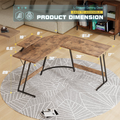 Bureau d'angle Homall en forme de L pour ordinateur, bureau d'écriture