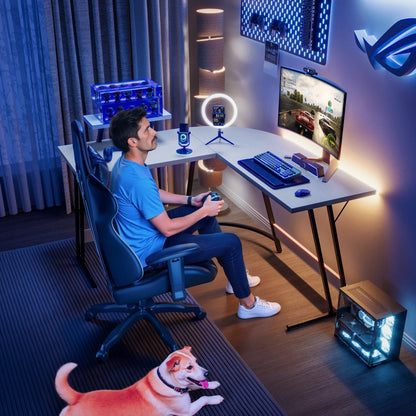 Bureau d'angle Homall en forme de L pour ordinateur, bureau d'écriture