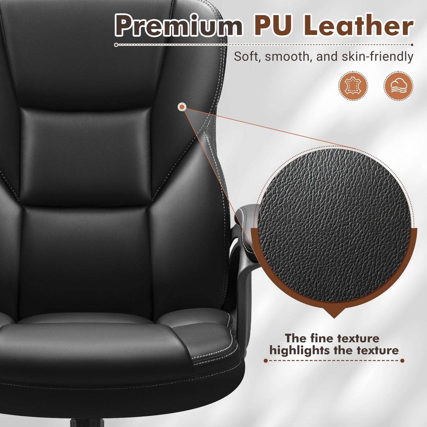 Chaise de bureau Homall à dossier haut, ergonomique, pour cadre supérieur.