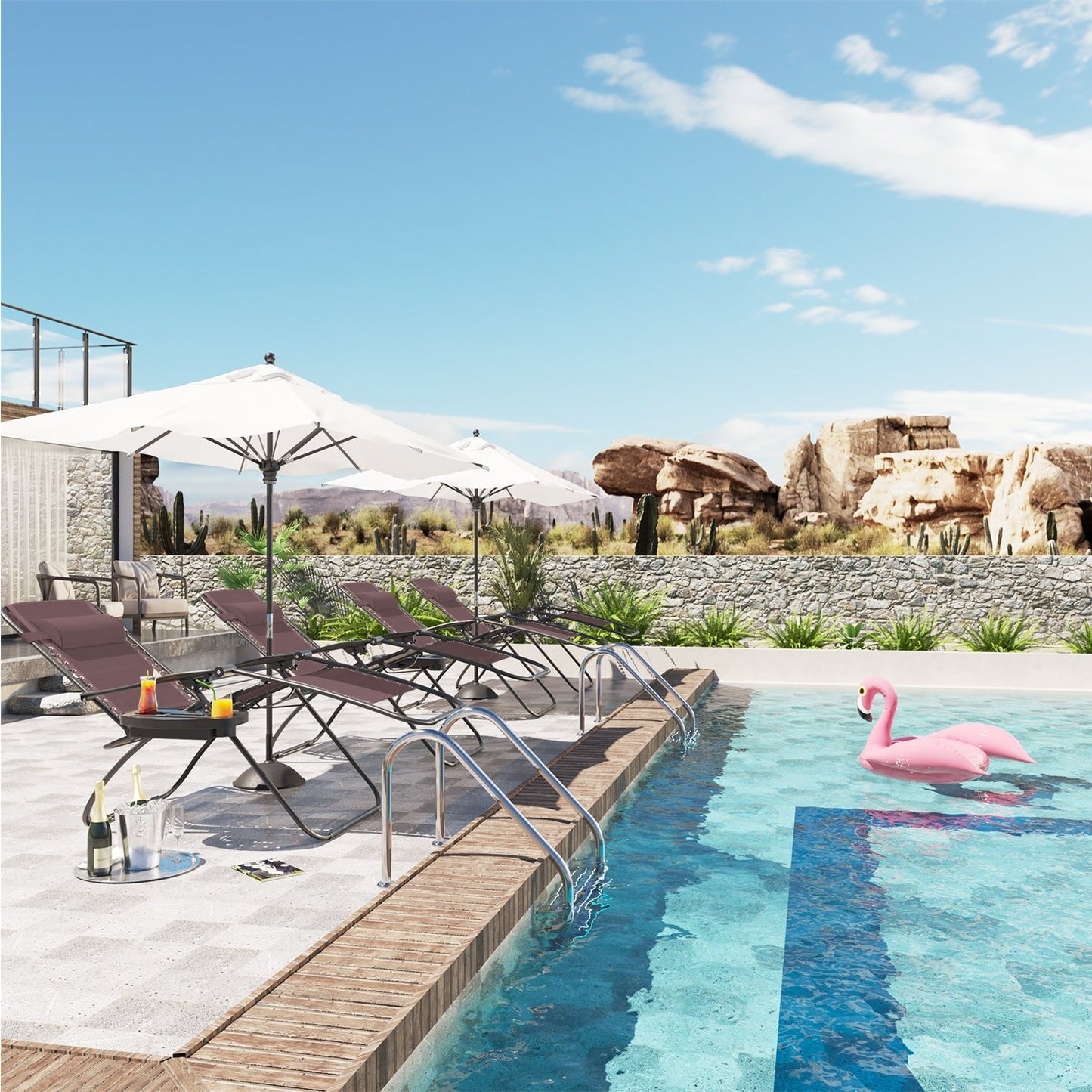 Ensemble de 2 chaises longues de jardin Homall à gravité zéro avec coussins