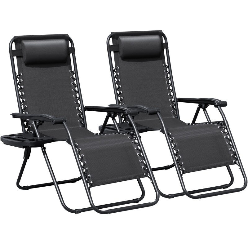 Ensemble de 2 chaises longues de jardin Homall à gravité zéro avec coussins