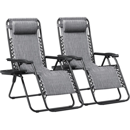 Ensemble de 2 chaises longues de jardin Homall à gravité zéro avec coussins