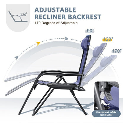 Ensemble de 2 chaises longues de jardin Homall à gravité zéro avec coussins