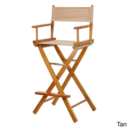 Chaise de réalisateur de 76 cm (30 pouces) avec cadre en chêne miel