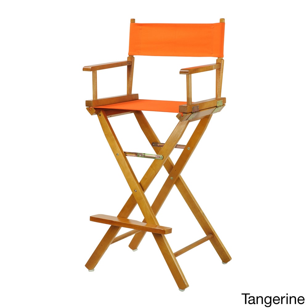 Chaise de réalisateur de 76 cm (30 pouces) avec cadre en chêne miel