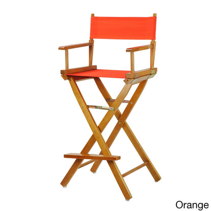 Chaise de réalisateur de 76 cm (30 pouces) avec cadre en chêne miel