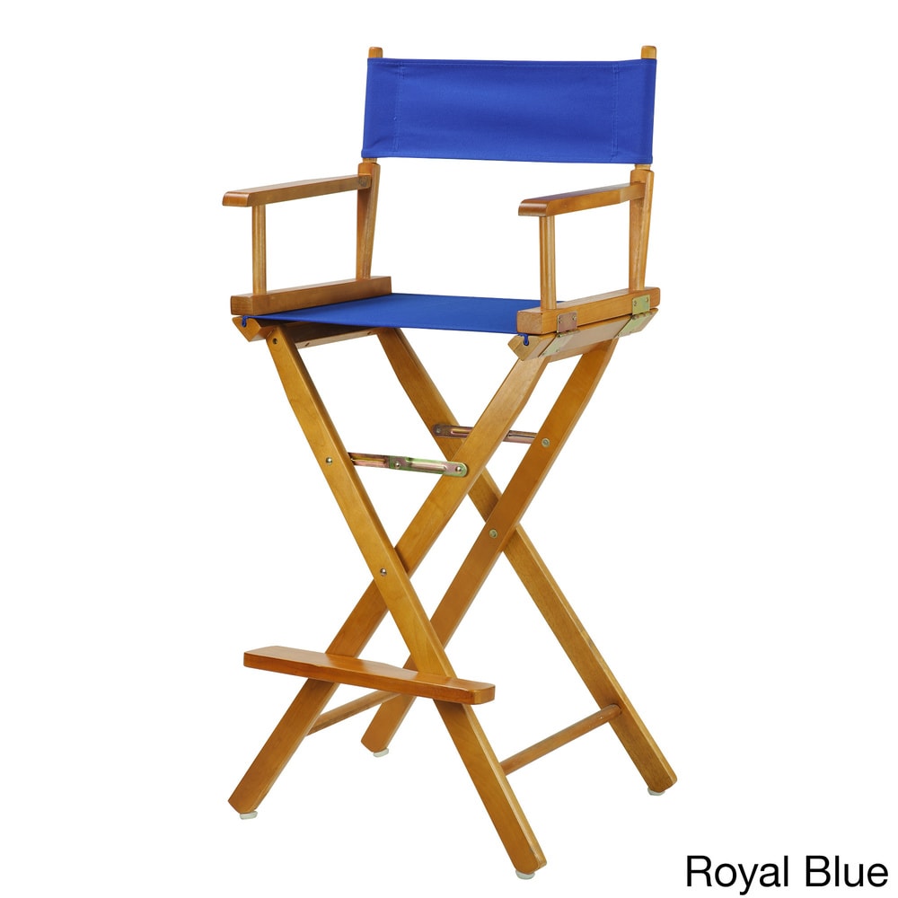 Chaise de réalisateur de 76 cm (30 pouces) avec cadre en chêne miel