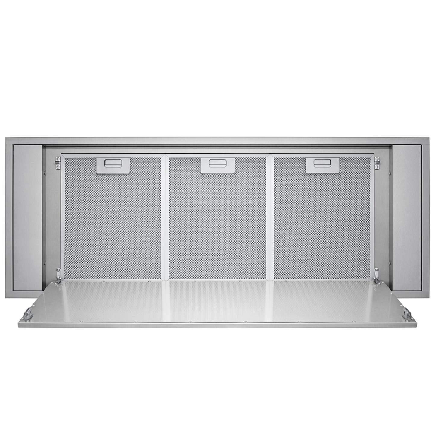 Victory Stainless Steel Flush Ceiling Mount Range Hood with LED Backlight - Horizon-Glow|Hotte de cuisinière affleurée au plafond Victory en acier inoxydable avec rétroéclairage à DEL - Horizon-Glow