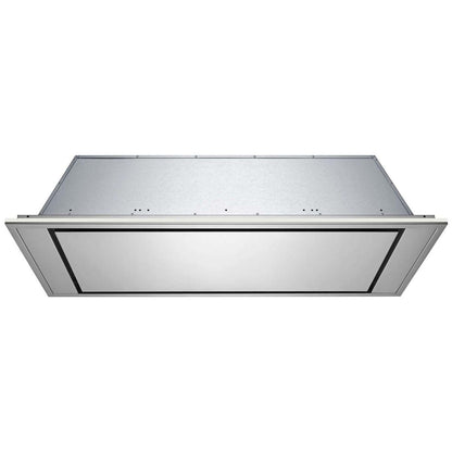 Victory Stainless Steel Flush Ceiling Mount Range Hood with LED Backlight - Horizon-Glow|Hotte de cuisinière affleurée au plafond Victory en acier inoxydable avec rétroéclairage à DEL - Horizon-Glow