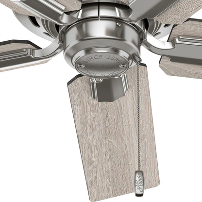 Ventilateur de plafond Hunter 44 Altidore en nickel brossé avec kit d'éclairage LED et chaînette - Style campagnard, rustique et transitionnel