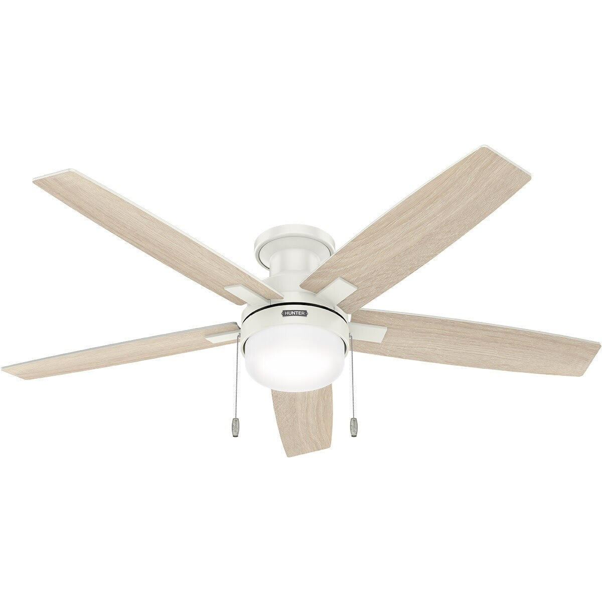 Ventilateur de plafond Hunter 52 Anisten à profil bas avec éclairage LED et chaînette - Style moderne, contemporain et transitionnel