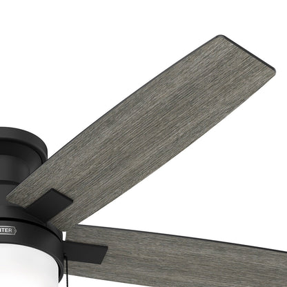 Ventilateur de plafond Hunter 52 Anisten à profil bas avec éclairage LED et chaînette - Style moderne, contemporain et transitionnel