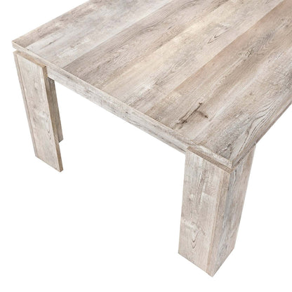 Table à manger d'aspect bois récupéré taupe|Table de salle à manger d'apparence bois recyclé taupe|D90F0MNH