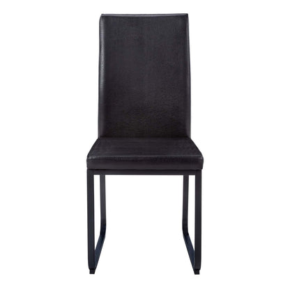 2pcs Black Leather-look Black Dining Chair|Chaise de salle à manger noir et d'apparence cuir noir, 2 pièces|D90FITU9