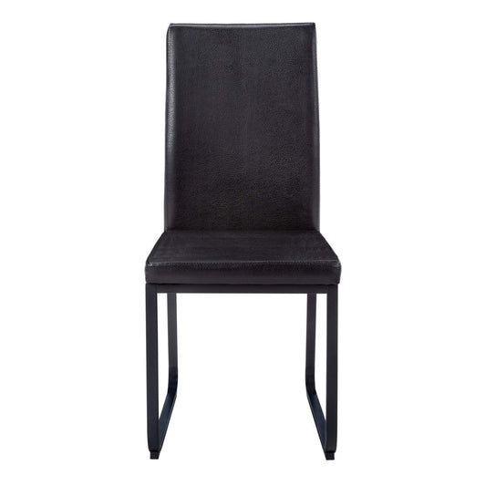 2pcs Black Leather-look Black Dining Chair|Chaise de salle à manger noir et d'apparence cuir noir, 2 pièces|D90FITU9