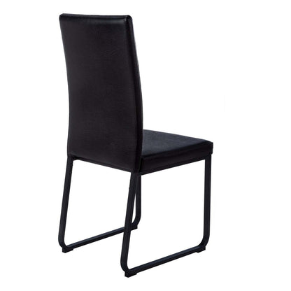 2pcs Black Leather-look Black Dining Chair|Chaise de salle à manger noir et d'apparence cuir noir, 2 pièces|D90FITU9