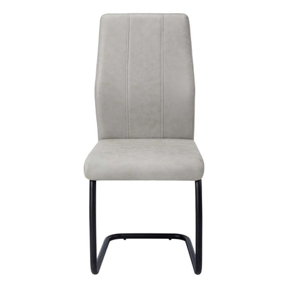 2pcs Grey Fabric Black Metal Dining Chair|Chaise de salle à manger en tissu gris et métal noir, 2 pièces|D90F3XGX