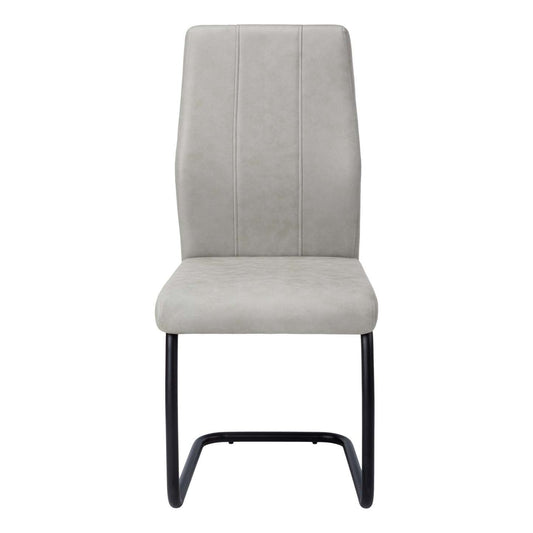 2pcs Grey Fabric Black Metal Dining Chair|Chaise de salle à manger en tissu gris et métal noir, 2 pièces|D90F3XGX