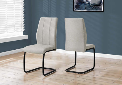 2pcs Grey Fabric Black Metal Dining Chair|Chaise de salle à manger en tissu gris et métal noir, 2 pièces|D90F3XGX