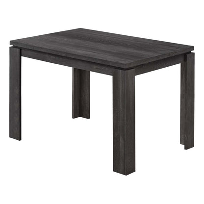 Table à manger d'aspect bois récupéré noir|Table de salle à manger d'apparence bois recyclé noir|D90FC8G4
